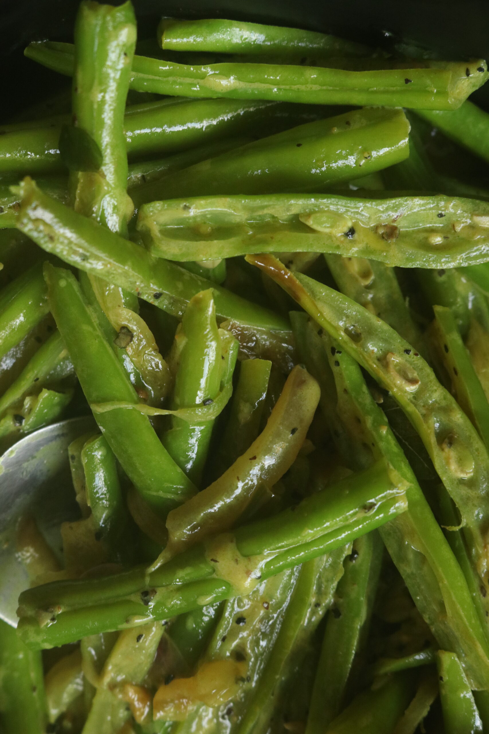 Sri Lankan beans curry with cumin powder and pepper.