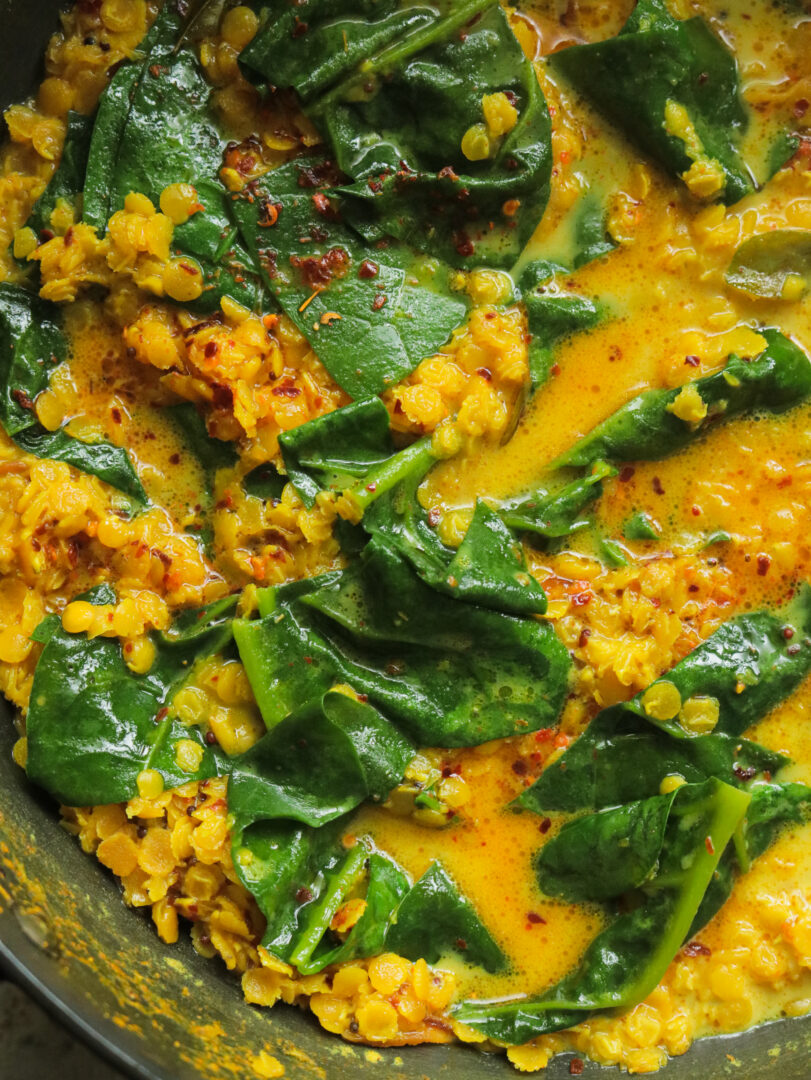 Sri Lankan Dhal(red lentil)spinach curry | ISLAND SMILE