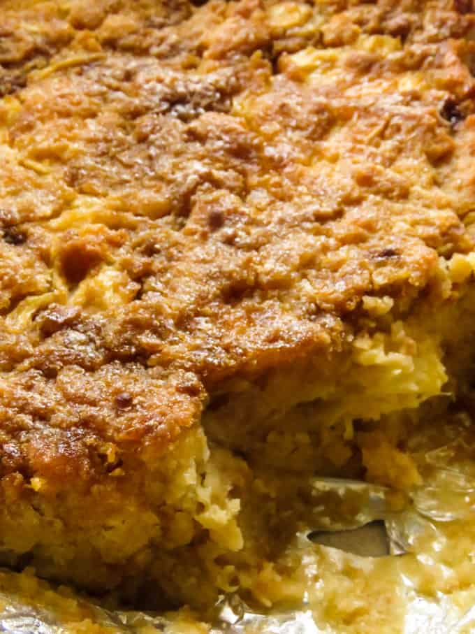 Easy pineapple bread pudding(dessert). Island smile