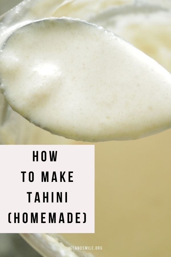 creamy and smooth tahini in a tablespoon.