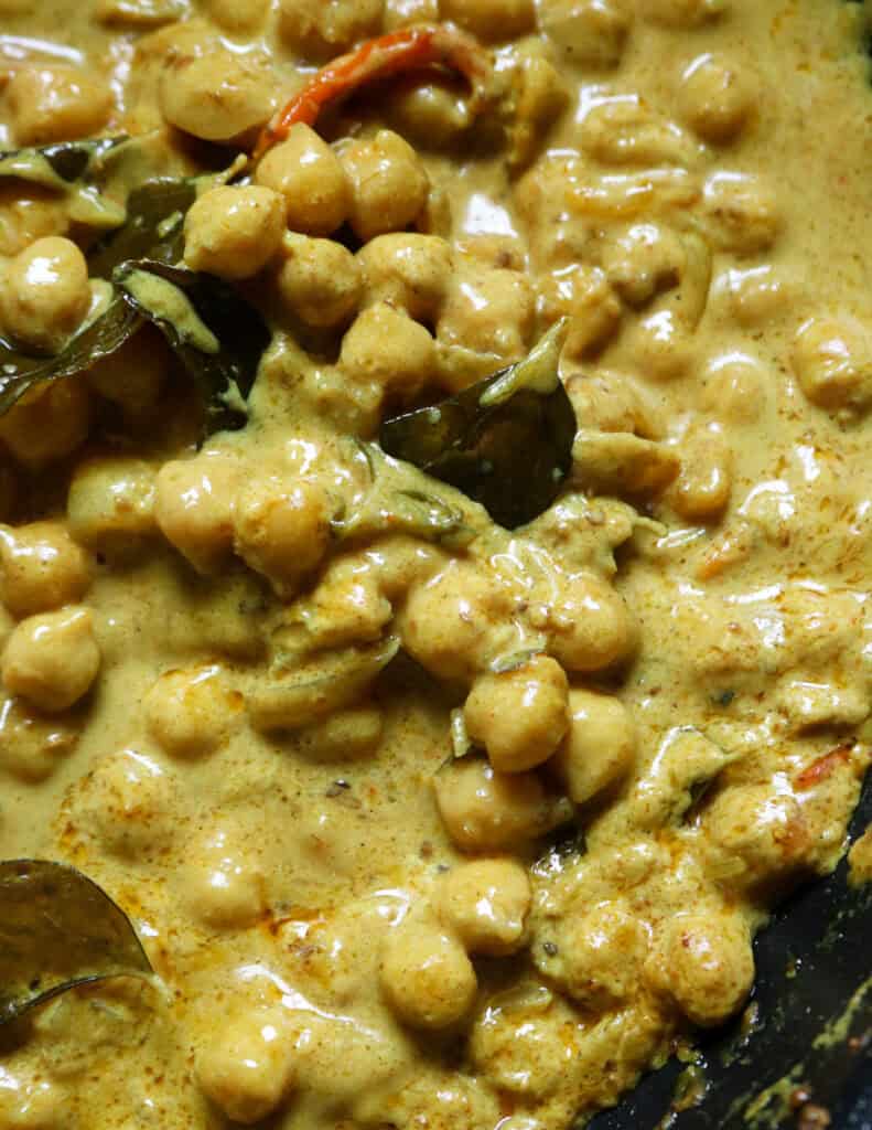 creamy chickpea curry cooked in coconut milk and spices.