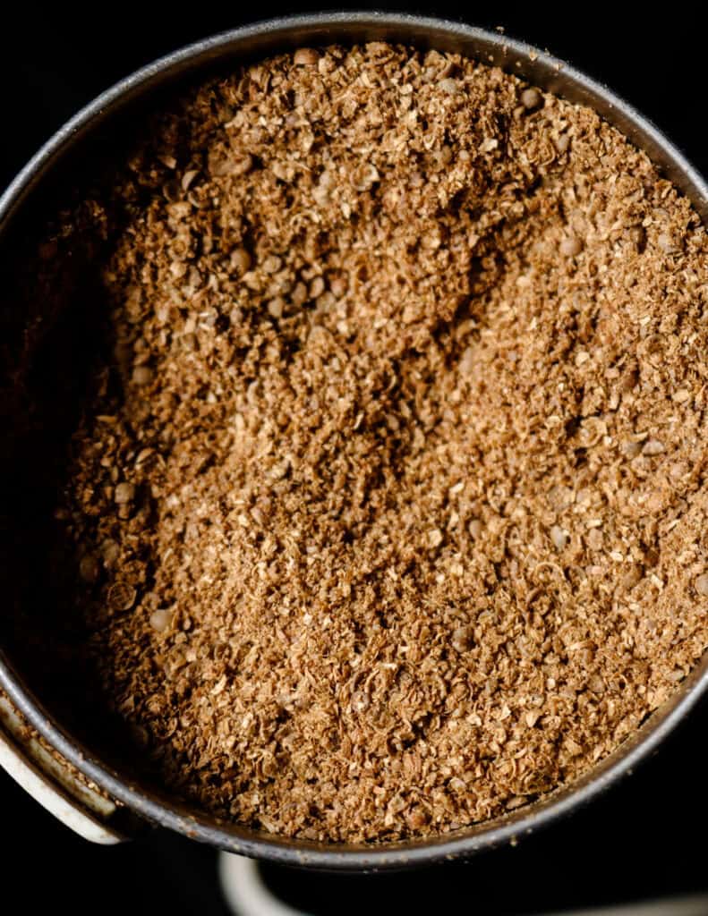 coriander powder crushed in a spice grinder.