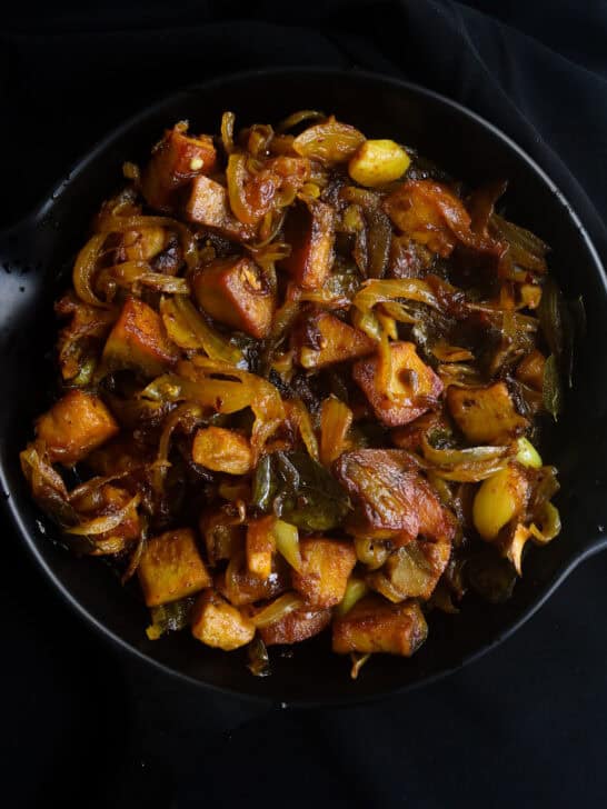 sri lankan dry fish fry with onions.