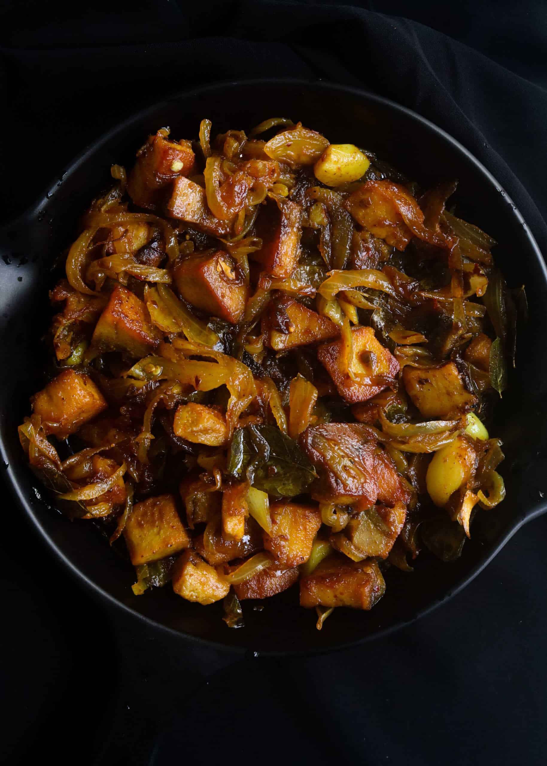 sri lankan dry fish fry with onions.